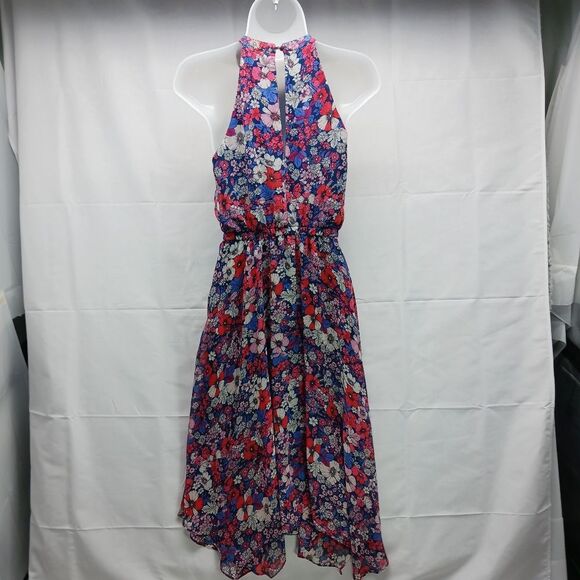 BCBG Sleeveless Floral Maxi Lined, Handkerchief Hem Woman's Small........... - Picture 6 of 10